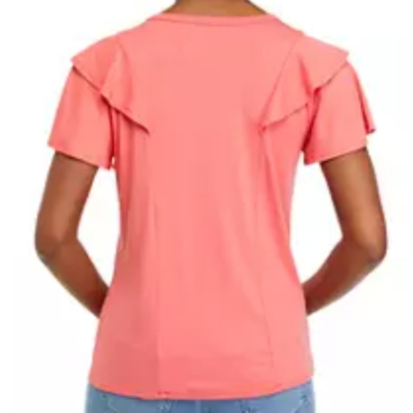 Cupio Women's Ella Crepe Flutter Knit Top S NWT - Picture 2 of 7